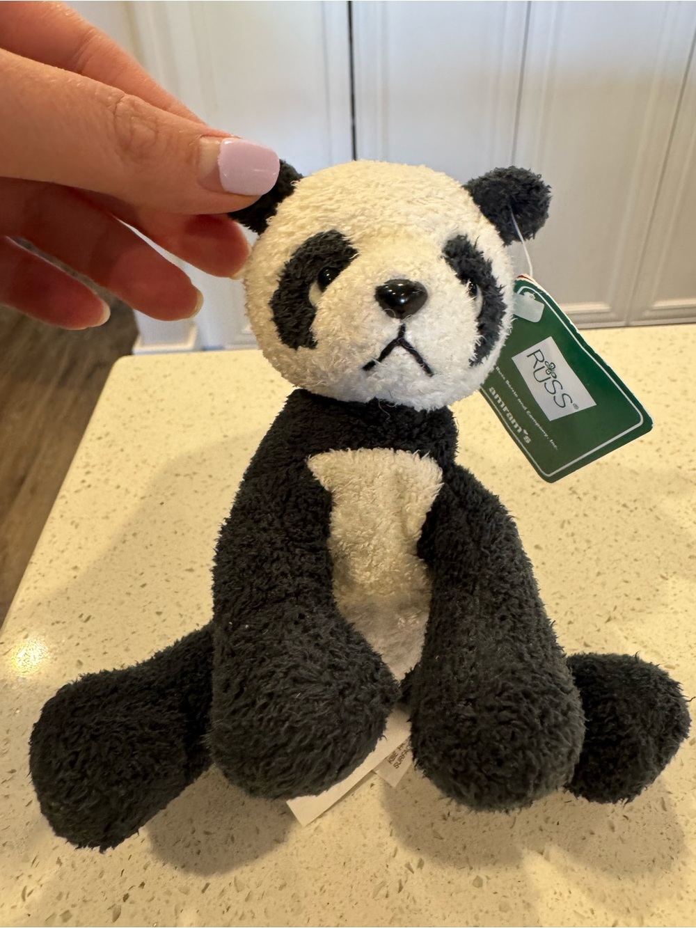Russ Black and Cream Plush Panda Toy